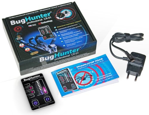 Комплектация детектора жучков BugHunter CR-1 